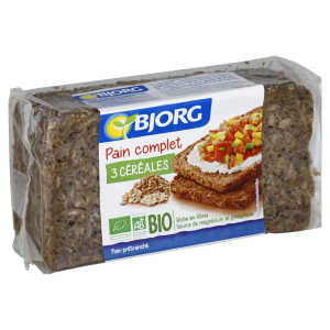 Bjorg Organic 3 Cereals Whole Wheat Bread (500g) 1